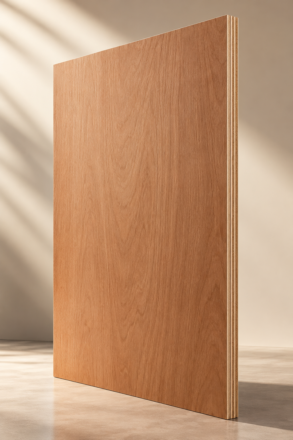 Close-up of plywood layers and surface finish